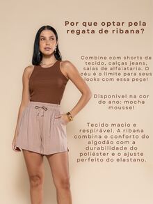 Kit 4 Women's Tank Top Foreign Blogger Premium Stylish Blouse Winter Mother's Day Girlfriend - 深綠色,棕色,白色和黑色 - 查看 8