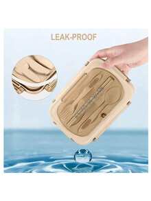 1个1200毫升成人便当盒，含餐具和防漏盖，三格午餐盒，厨房用品，圣诞礼物 - 彩色 - 查看 5