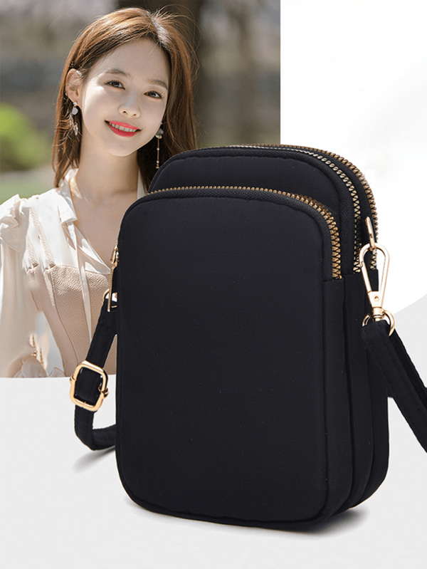 1 Peça Mini Bolsa Transversal de Moda Feminina com Zíper para Telefone Celular, Bolsa de Ombro para Mulheres, Bolsa Feminina Multifuncional, Carteira de Pulso, Carteira Esportiva para Mulheres, Carteira para Dinheiro