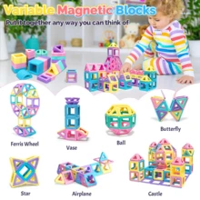 Halloween Decorative Magnetic Building Blocks Toy, Develop Hand-Eye Coordination, Creativity, And Hands-On Skills, DIY Creative Learning Educational Toy, Best Birthday Christmas Gift For Boys And Girls, Random Color (Size: 5.5cm/2.17in And 4.7cm/1.85in) - Multicolor - View 3