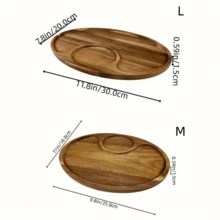 1pc Japanese Style Snack Plate Creative Small Wooden Tray - Ideal For Breakfast, Cake, Dinner, Sushi, Snacks And Fruit, Home Decor And Kitchen Storage - Brown - View 2