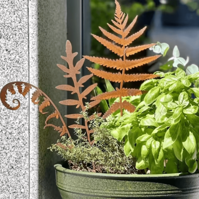 3pcs Metal Fern Leaf & Trunk Artificial Plant Set - Outdoor And Indoor Art Decor, Natural Countryside Metal Floral Arrangement, Ideal For Home & Garden Enthusiasts, Decorative Gift For All Seasons