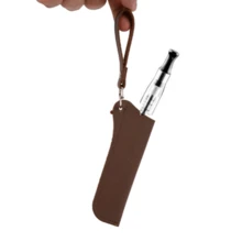 1pc Black PU Pouch With Long Lanyard Pouch Cover Case For Vape Devices, Smoking Accessories, Cigarette Storage - Brown - View 1