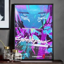 Tranh treo tường (1/3 tấm), có khung tùy chọn, tranh phong cách Anime Cyberpunk, tranh in trên vải canvas, tranh nghệ thuật, tranh vẽ trên tường, tranh không khung, tranh có khung. - Nhiều màu - Xem 20