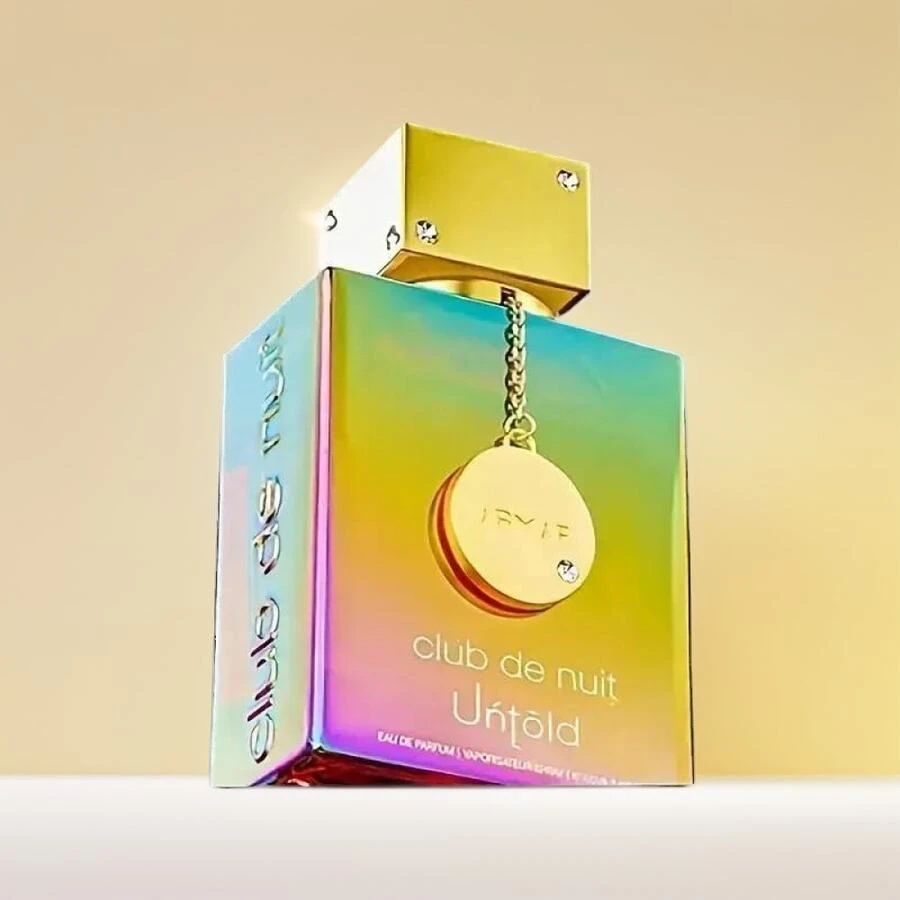 AMARF  Untold Limited Edition Women's Perfume Spray, Rainbow Gradient Design And Gold Accents, Features A Spicy Woody Metallic Scent, Perfect For 3.4 Ounces - 1PC - View 1