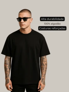 Men's Oversized Plain T-Shirt Streetwear 100% Cotton Shirt - 鏽棕色 - 查看 5