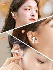 GENAI 开放式耳机真无线耳机，200mAh 电池和超长播放时间，耳夹式耳塞内置麦克风和耳钩，IPX5 运动耳机，适合音乐