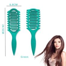 卷发梳，卷发梳，带通风孔的梳子，适用于男女卷发的梳理、定型和定型，减少拉扯 - 彩色 - 查看 9