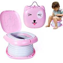 Cute Baby Foldable Toilet Baby Puzzle Seat, Odor-Proof Toilet, Portable Training Toilet Seat For Boys And Girls, Suitable For Travel Supplies. - 粉色 - 查看 4