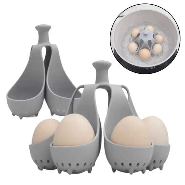 1pc High-Temperature Resistant Water-Boiling Silicone Egg Cooker, A Household Kitchen Tool, Egg Tray, Family Food, Multi-Person Breakfast Egg Steamer