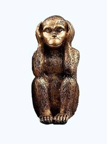 1/3 Wise Silver Monkey Statue For Home Decor, Hear No Evil, See No Evil, Speak No Evil Figurine For Living Room Bohemian Style Desk Modern Desktop Decor, Monkey Gift Stand Decoration