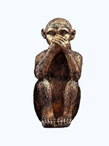 1/3 Wise Silver Monkey Statue For Home Decor, Hear No Evil, See No Evil, Speak No Evil Figurine For Living Room Bohemian Style Desk Modern Desktop Decor, Monkey Gift Stand Decoration