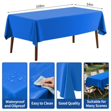 1Pc/4pcs Solid Color Tablecloth, Plastic Tablecloth 54 * 108inch Multi-Color Optional Peva Material, Rectangular Tablecloth, Suitable For Birthday, Wedding, Banquet, Party Desktop Decorations