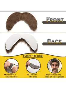 Fake Beard Self-Adhesive Novelty Fake Beard Stickers French Pirate Detective Beard Stickers Mexican Carnival Party Supplies Halloween Costume Party Accessories