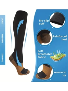 5 Pairs Compression Socks For Women & Men, Athletic Support For Running Hiking Cycling, Breathable Comfort All-Day Wear, Durable Reinforced Design