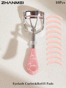 Eyelash Curler With Replacement Pads Set, Long-Lasting Use, Longer & Fuller Lashes - Easy To Use And For Eyes, Eyelash Curler Easily Shapes Without Pinching, Professional Beauty Tool, Affordable Replaceable Set Avoids Repeated Purchases, Suitable For Home Decor, Vanity, Bedroom, Travel, Women's Gift, Valentine's Day Gift - Pink - View 10