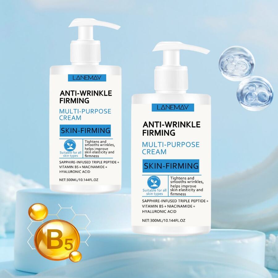 Firming Body Lotion - Instant Skin Tightening & Lifting, Boost Skin Elasticity, Provide Moisture And Firmness, Lightweight, Non-Greasy Formula Absorbs Quickly - Blue and White - View 1