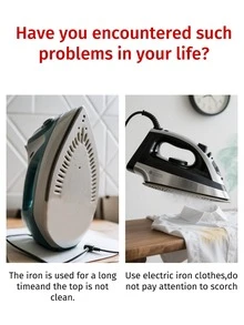 1/2 Pcs Heat Resistant Iron Protective Cover - For Steam Iron - Sliding Protective Cover, Easy To Install, Suitable For Various Fabrics, Bags, Storage Bags, Storage Boxes, Household Items, Travel Essentials, Dorm Storage, Ironing Board Protection, Suitable For Most Fabrics And Cleaning Tools - Multicolor - View 2