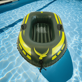 1 pieza Barco inflable verde flotante, para uso en piscina/playa