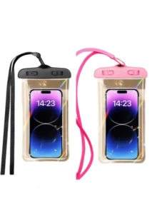 2 件套防水手机壳适用于泳池，休闲防水手机袋，休闲防水手机袋，适合游泳、漂流、度假、海滩、运动包、学校用品、学校用品、学生 - 彩色 - 查看 16