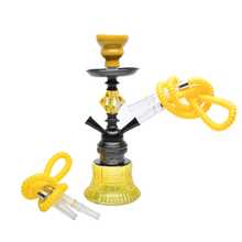1pc Classic Small Double Tube Arabic Hookah Complete Set Glass Water Pipe Shisha Accessories No Electricity Required Arabic Hookah Glass Bowl - one-size - View 4