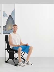 1 件便携式靠背可折叠露营/钓鱼/沙滩凳椅子