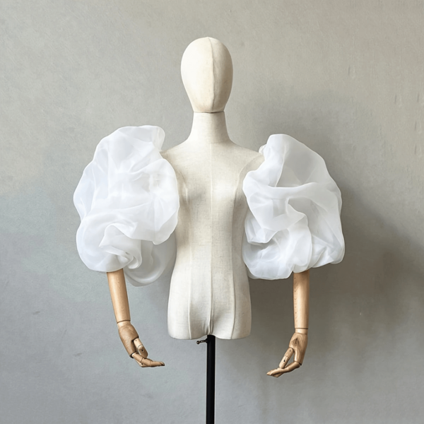 1 Pair Bride Bridal Gown Dress Satin Oversized Puff Sleeve, Lantern Sleeve Arm Covers, Princess Sleeve Accessories For Wedding, Outdoor, Photography Studio Autumn Accessories
