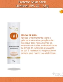 Sunscreen Stick SPF 70 For Light, Medium, Dark Or Black Skin 7.5g - Summer Day Odorata - 黑皮膚 - 查看 3