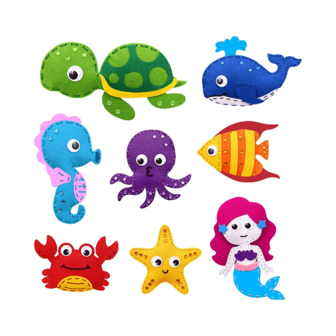 6/8 Pcs Kid Sewing Craft Kit Felt Animals Children Birthday Gifts Educational Toys Stuffed Animals Set DIY Kits For Girls And Boys