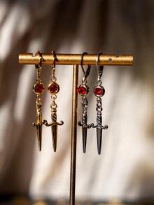 18K Gold Plated Stainless Steel Birthstone Pendant Earrings, Personalized Gift, Nature-Inspired Jewelry For Mother - Multicolor - View 4