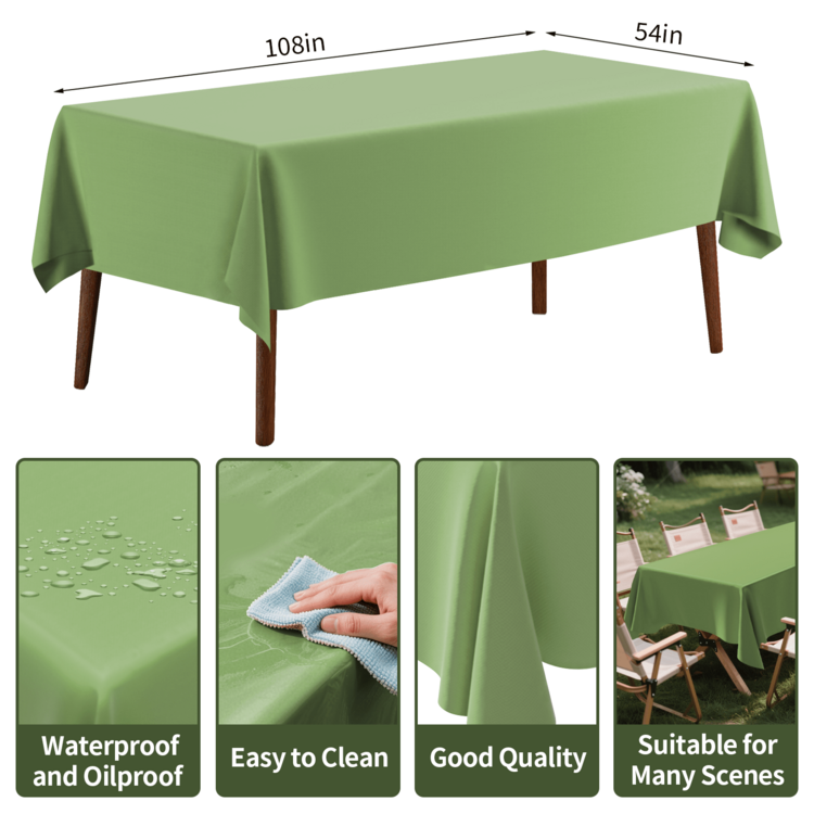 1Pc/4pcs Solid Color Tablecloth, Plastic Tablecloth 54 * 108inch Multi-Color Optional Peva Material, Rectangular Tablecloth, Suitable For Birthday, Wedding, Banquet, Party Desktop Decorations - Multicolor - View 37