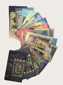 Baraja de Tarot para principiantes, de 4,72x2,76 pulgadas, de material PET duradero, antiarrugas, resistente al agua, con deslizamiento suave, adecuada para espiritualistas, mejor regalo para festivales, reuniones familiares, incluye manual de instrucciones