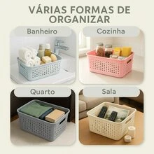 Organizer Box With Lid 3.6 Liters Kit Of 2 Stackable Boxes Practical Modern And Ideal For Home Office And Toy Storage - Beis - Ver 3
