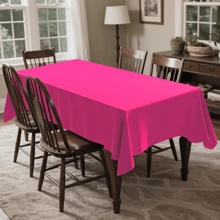 1Pc/4pcs Solid Color Tablecloth, Plastic Tablecloth 54 * 108inch Multi-Color Optional Peva Material, Rectangular Tablecloth, Suitable For Birthday, Wedding, Banquet, Party Desktop Decorations