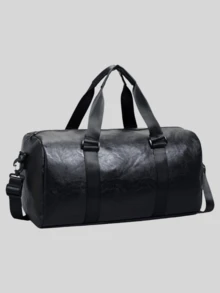 大容量旅行行李袋，带湿口袋的周末旅行包，健身房健身医院防水过夜包，周末旅行随身行李，黑色大号手提包旅行必备购物袋 - 彩色 - 查看 13