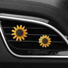 5pcs/6pcs Sunflower Vent Clip, Car Accessories, Suitable For Men & Women, Car Air Vent Outlet Decorations - Multicolor - View 7