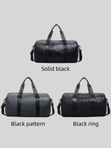 大容量旅行行李袋，带湿口袋的周末旅行包，健身房健身医院防水过夜包，周末旅行随身行李，黑色大号手提包旅行必备购物袋 - 彩色 - 查看 1