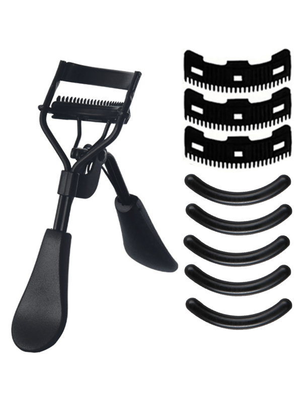 Conjunto de 9 modeladores de cílios, modelador de cílios portátil de aço inoxidável com pente, preto, pinça e segura para curvatura natural dos cílios, maquiagem, barato, decoração de quarto, penteadeira, viagem, quarto, acessórios de maquiagem, modelador de cílios