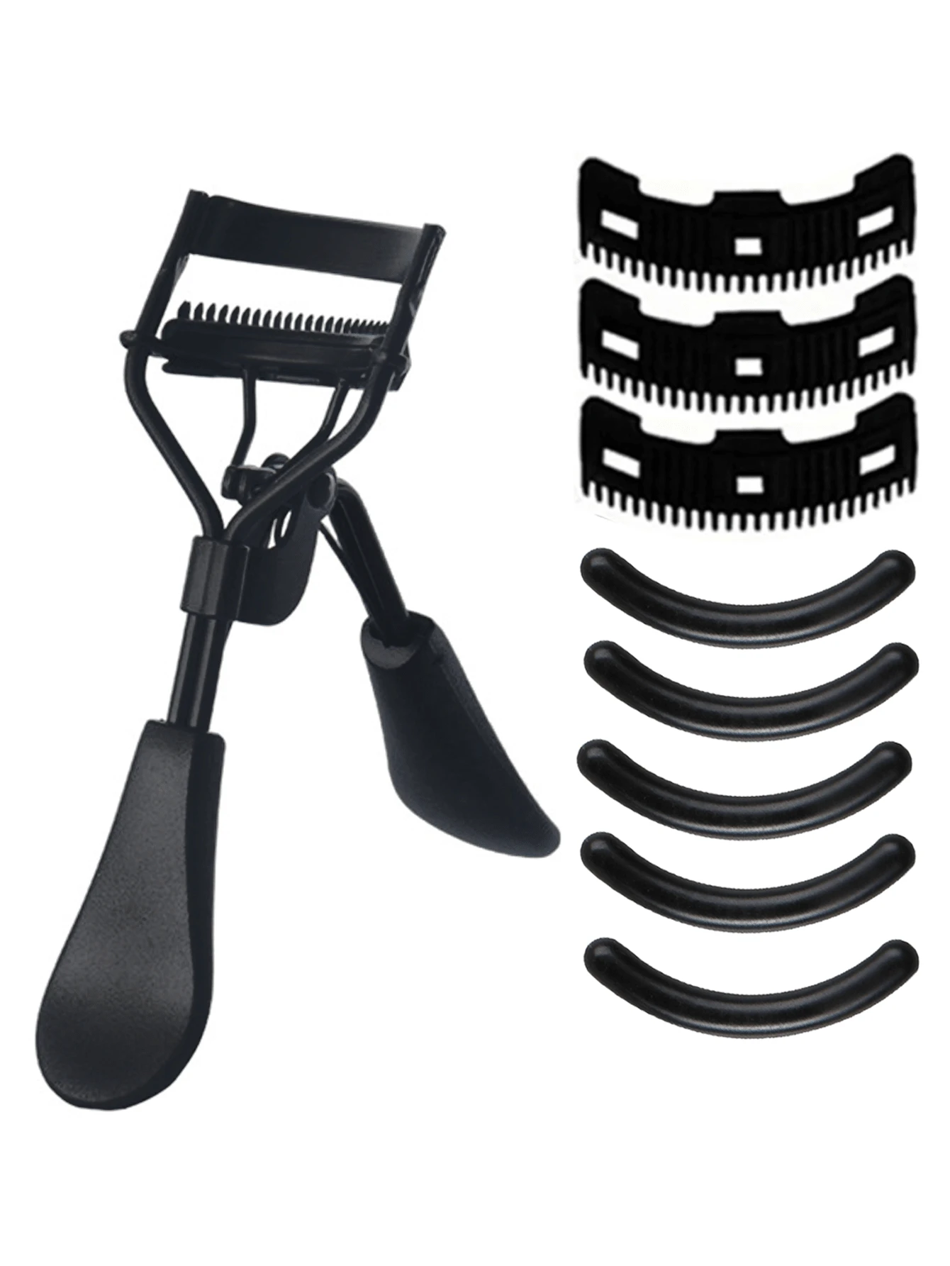 9pcs Eyelash Curler Set, Portable Stainless Steel Eyelash Curler With Comb, Black, Pinch And Hold For Natural Looking Lash Curl,Makeup,Cheap,Room Decor,Vanity,Travel,Bedroom,Makeup Accessories,Eyelash Curler