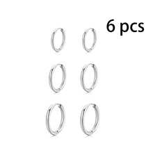 6 Pcs Earrings Men,Earrings,Punk ,Jewellery Hoop Earrings