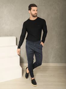 Men's Fine Sport Pants Premium Satin Fabric Tailoring Built-In Pocket - Màu xanh hải quân - Xem 4