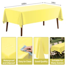 1Pc/4pcs Solid Color Tablecloth, Plastic Tablecloth 54 * 108inch Multi-Color Optional Peva Material, Rectangular Tablecloth, Suitable For Birthday, Wedding, Banquet, Party Desktop Decorations