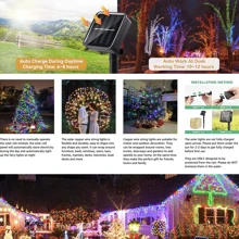Solar Fairy Lights 7M/12M/22M/32M Waterproof String Lights With 8 Modes, Outdoor Wedding & Garden Decor For Mother's Day, Party, DIY - CE Certified