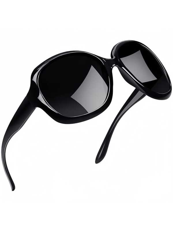 1 pieza Gafas de moda cuadradas negras extragrandes, ideales para calle, viajes, playa y uso diario en verano, playa, vacaciones, actividades al aire libre y viajes.