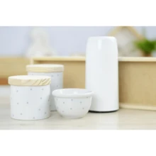Porcelain Hygiene Care Kit Polka Dot Baby Tray Modern Boy Girl Children's Bedroom Washbasin Bathroom K066 - 灰色 - 查看 10