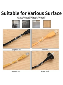 Abrazaderas adhesivas transparentes para cables (20 piezas), soportes de pared mejorados para cables, debajo de escritorios, autos, computadoras, luces de Navidad para interiores/exteriores