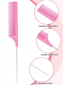 6pcs/Square Transparent Cartoon Children's Comb, Smooth Hair Comb, Home Hairdressing Comb, Scalp Massage Comb, Bubble Ball Plastic Comb, Hairdressing Tip Tail Comb, Three Rows Brushing Comb, Double Headed Comb Styling, Brushing Brush, Eyebrow Brush, Makeup Disc Hair Set, Brushing The Best Personalized Gift For Your Girl