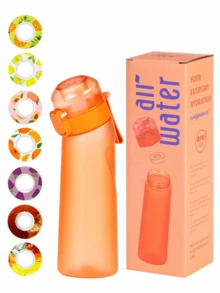 1 件彩盒套装运动水瓶，随机圆形口味环，水果饮料口味荚，户外运动创意水杯口味荚，适合健身和户外运动，时尚饮用水瓶，生日礼物 - （口味荚只改善嗅觉，不改变味道）不改变水的味道，只让它闻起来香