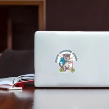 超级精神稳定贴纸 - 趣味复古星条旗小猫图案，可重复使用的玻璃自粘贴纸，白色背景，艺术家居装饰及礼品创意，送给爱猫人士的礼物，异想天开的装饰贴纸，剪贴簿用品，趣味贴纸，笔记本电脑贴纸，Kindle手机贴纸 - 彩色 - 查看 7