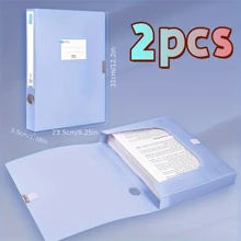 zhiquanqihan 2pcs Thick Morandian File Boxes, Document Info Boxes, A4 File Folders Boxes, Accounting Voucher Boxes, Plastic & Paper Contract File Boxes, Resume Forms, Personnel File Organization And Storage Boxes, Large Capacity Office Supplies Label Boxes, Back To School, School Supplies